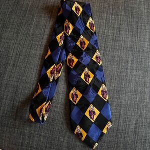 RM Style Vintage Ralph Marlin‎ The Scream Diamond Pattern 100% Silk Vintage Tie